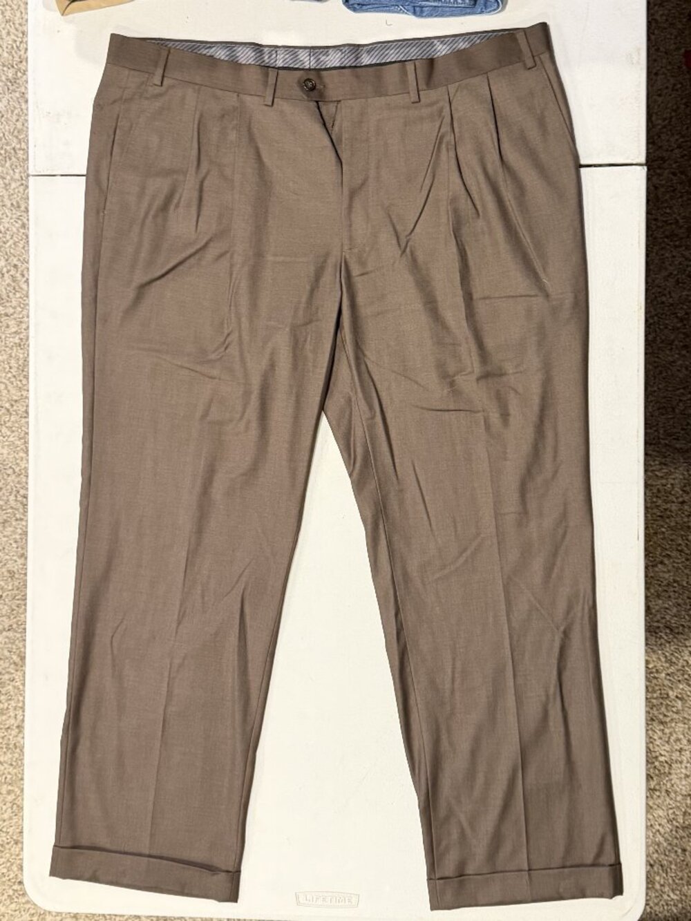 Ralph Lauren Brown Pleated Dress Pants 42x30 Cuffed
